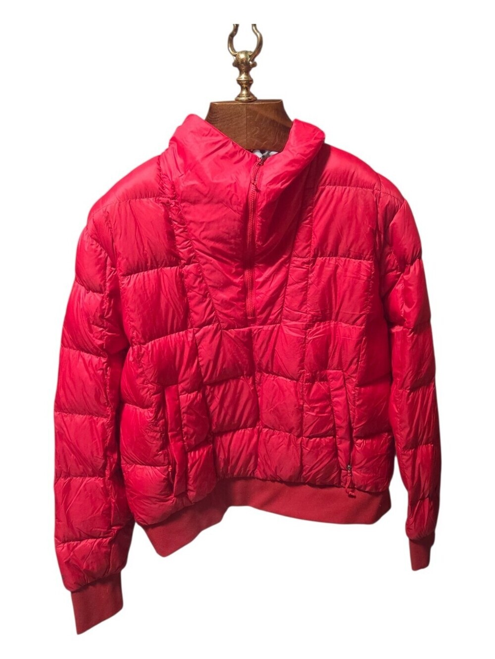 Eddie Bauer EB650 Womens Down Puffer Quarter Zip Red Jacket Size 2XL
